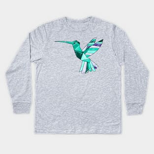 Metallic Hummingbird Kids Long Sleeve T-Shirt